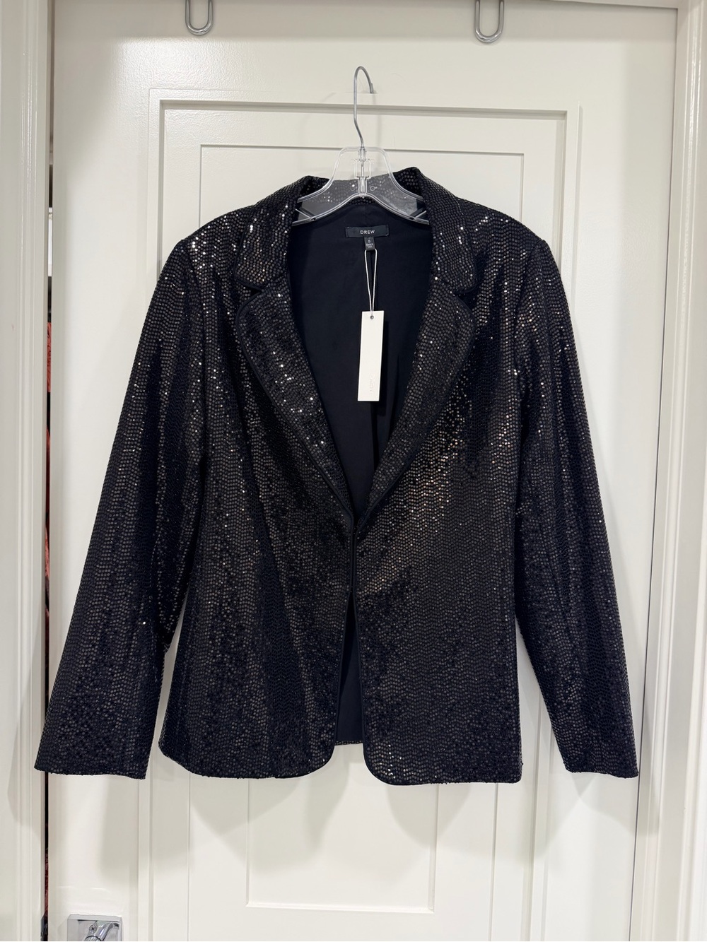 DREW Black Sequin Blazer Jacket